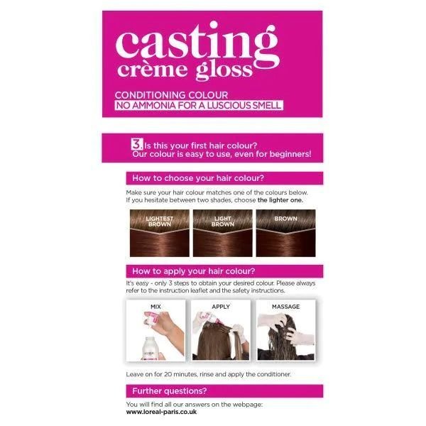 L’Oreal Casting Creme Semi Permanent Hair Dye Gloss 535 Chocolate - Image 4