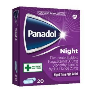 Alternative view of Panadol Night Tablets Paracetamol Diphenhydramine HCl 500mg/25mg-20s