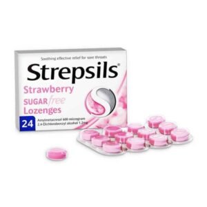Strepsils Strawberry Sugar Free Lozenges (16Pk)