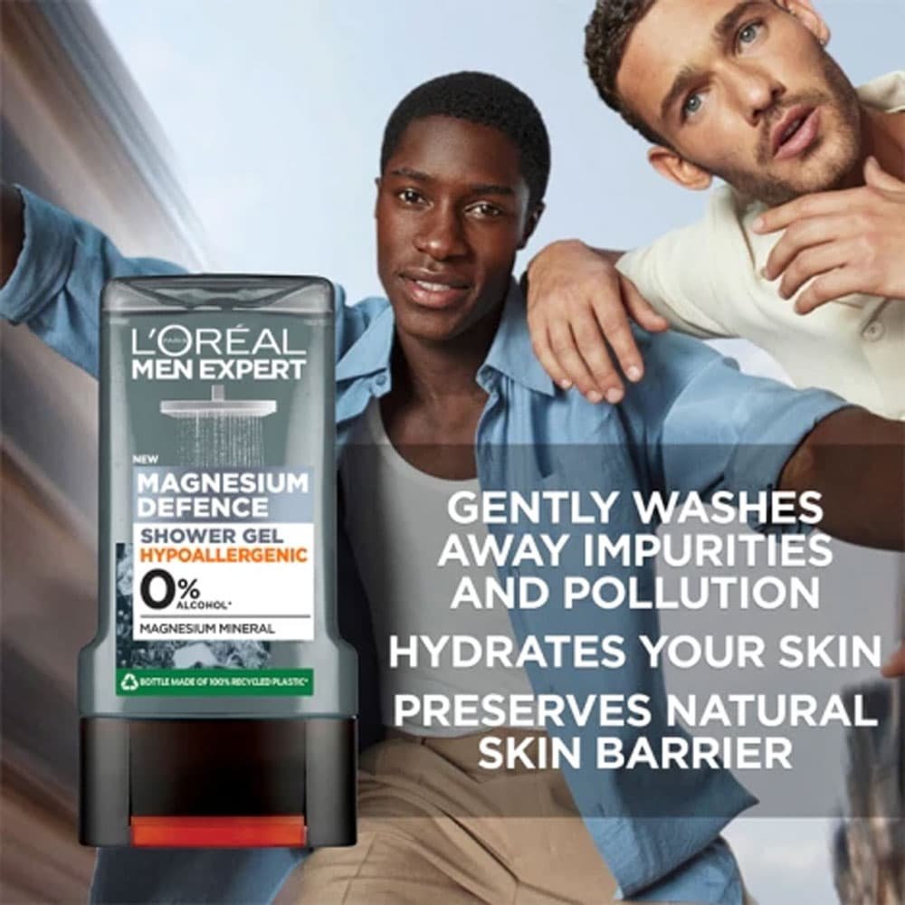 L’Oreal Men Expert Magnesium Defence Hypoallergenic Shower Gel 300ml - Image 2