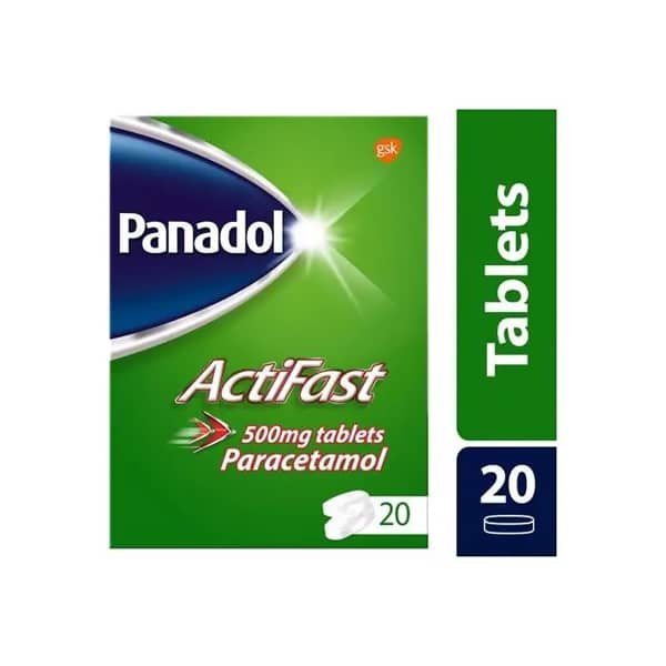 Panadol Actifast Pain Relief Tablets Paracetamol 500mg 20s